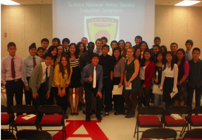 All of the members of the Science National Honor Society were present for inductions.
