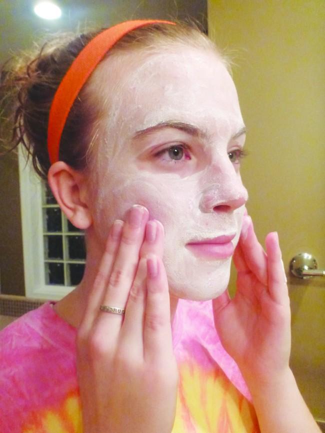 Sophomore Melanie Bennett washes her face with a creamy cleanser on a regular basis so that she can keep her skin clean and maintain a healthy complexion. 