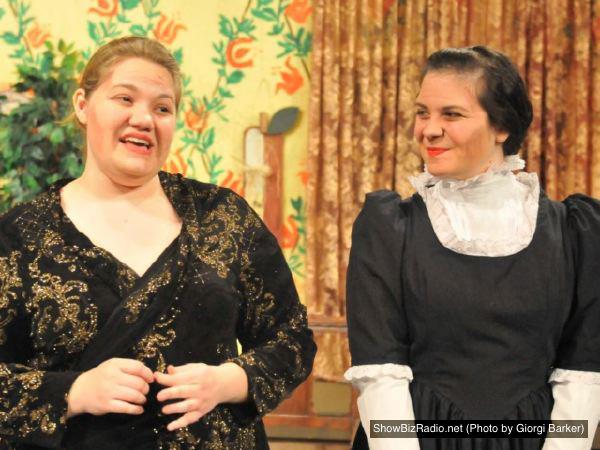 Juniors Laura Hackfeld (left) and Gwen Levey (right) depict the crazed aunts in Arsenic and Old Lace. Both Hackfeld and Levey have the potential to be nominated as The Aunts for Best Ensemble in a Play by the Cappies in the spring.