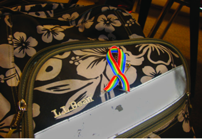 Students use ribbons to show support for those who live homosexual lifestyles