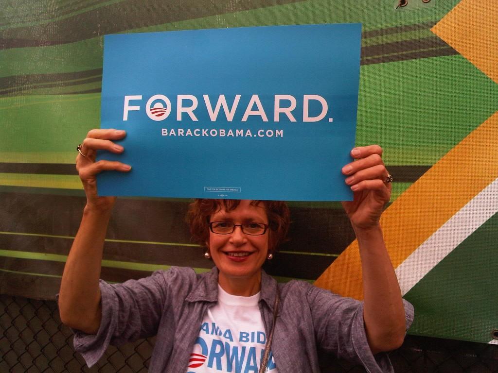 AHS+parent+Ingrid+Levey+attended+President+Obamas+rally+at+GMU.