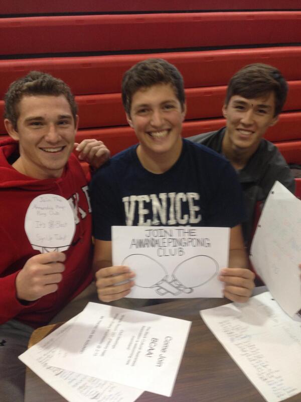 Seniors Noah Wolfenstein, Travis Swann and Stephen Read created the AHS Ping Pong Club as a part of their CAS project.