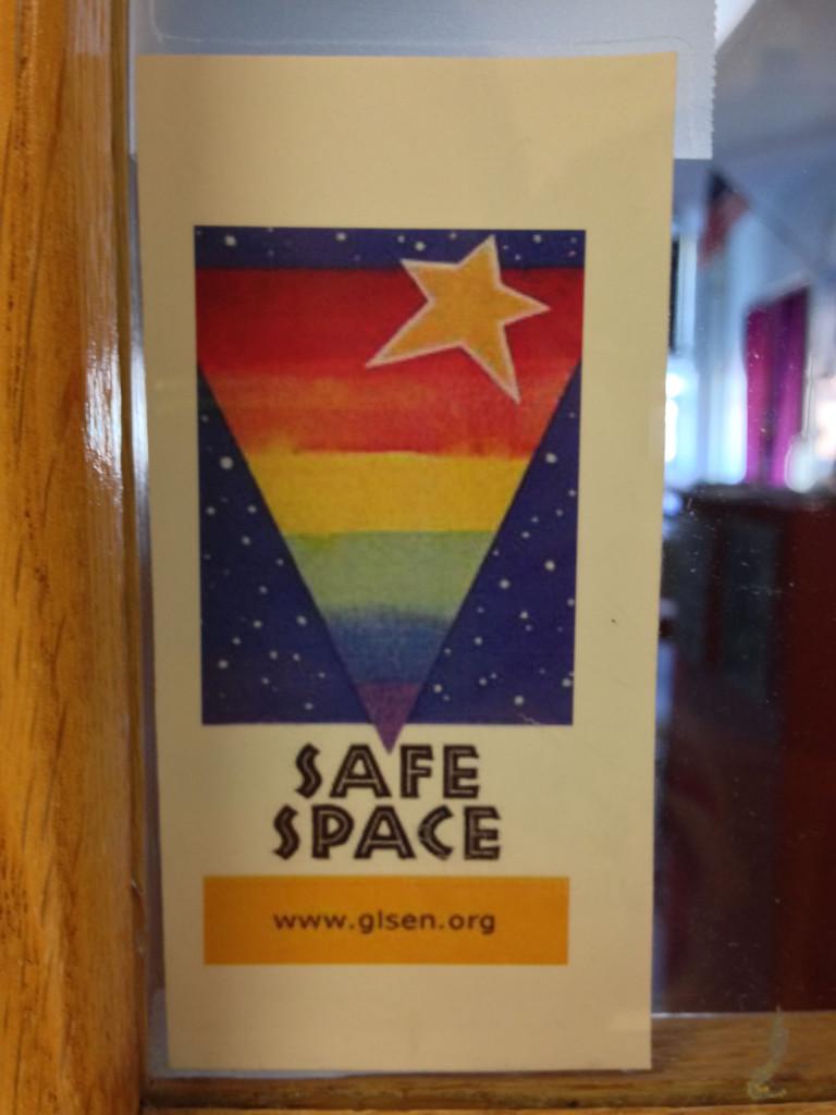 Safe Space stickers fill of halls