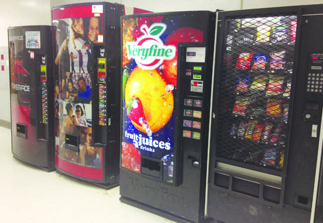 Vending machines outside the gym.
