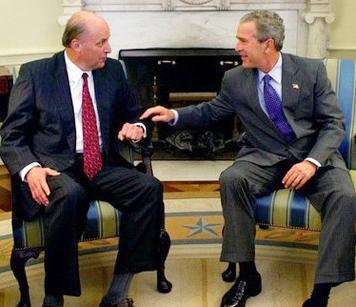 Former President Bush meets with CIA officials.
