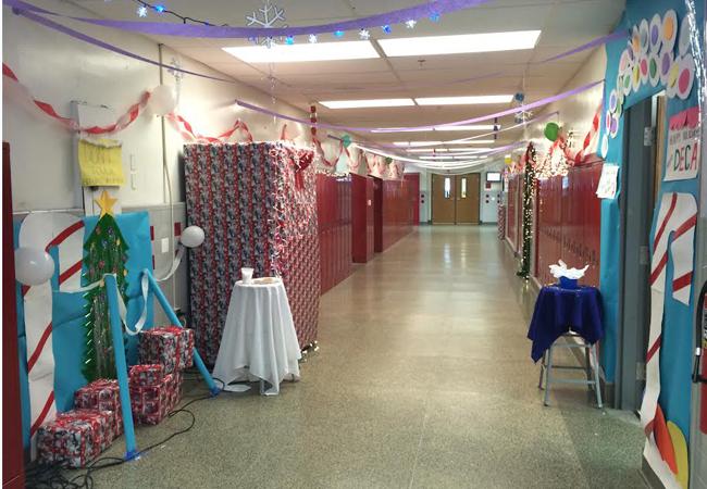 DECAs hallway near the auditorium came in second. 