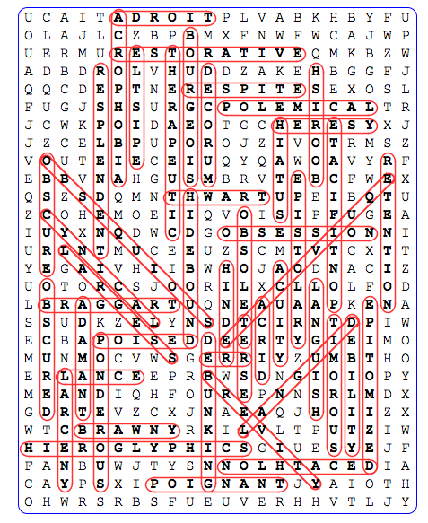 Word search answers 