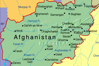 Afghanistan map shown above. 