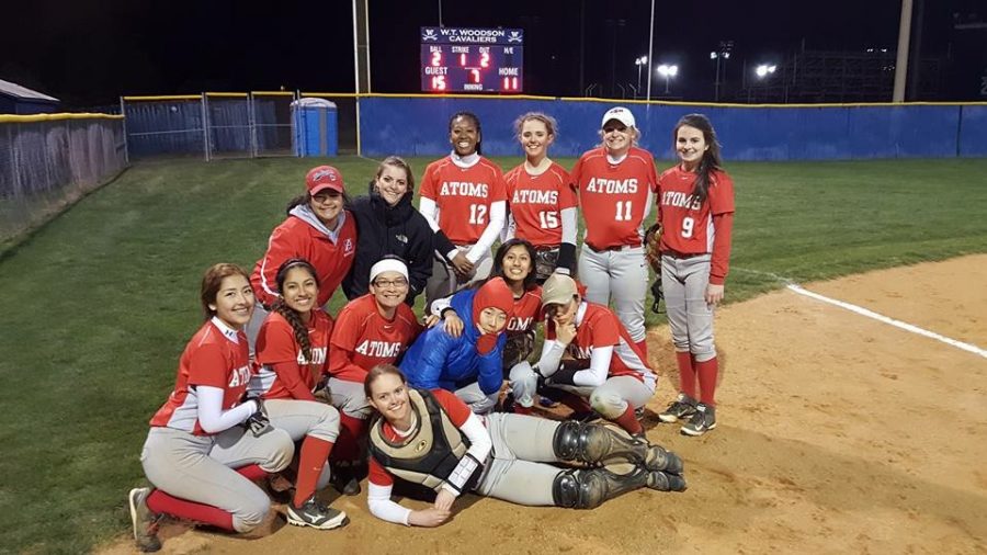 The Varsity Softball team after defeating WT Woodson 15-11. 