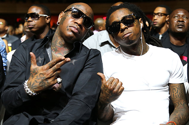 Lil Wayne and Birdman posing togther at the 2013 BMI R&B/Hip-Hop Award in New York City.