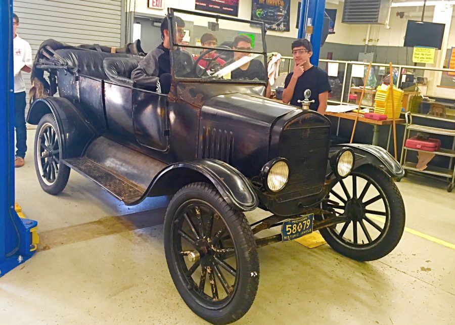 1924 Model T Touring car in Auto Shop
