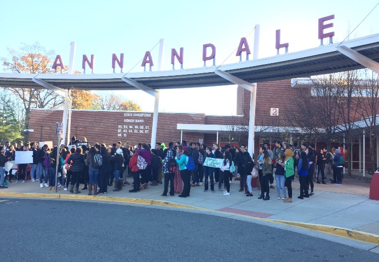 Students participate in peaceful protest