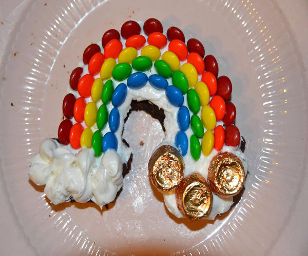Place gold chocolates at the end of the rainbow and enjoy!  