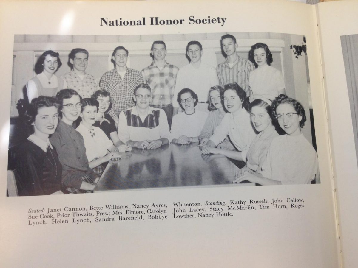 Members of the first National Honor Society in 1957.  Some activities that they began are College Nights where juniors and seniors talk to representatives from many colleges. They would also offer scholarships to their members by raising money through bake sales. 
