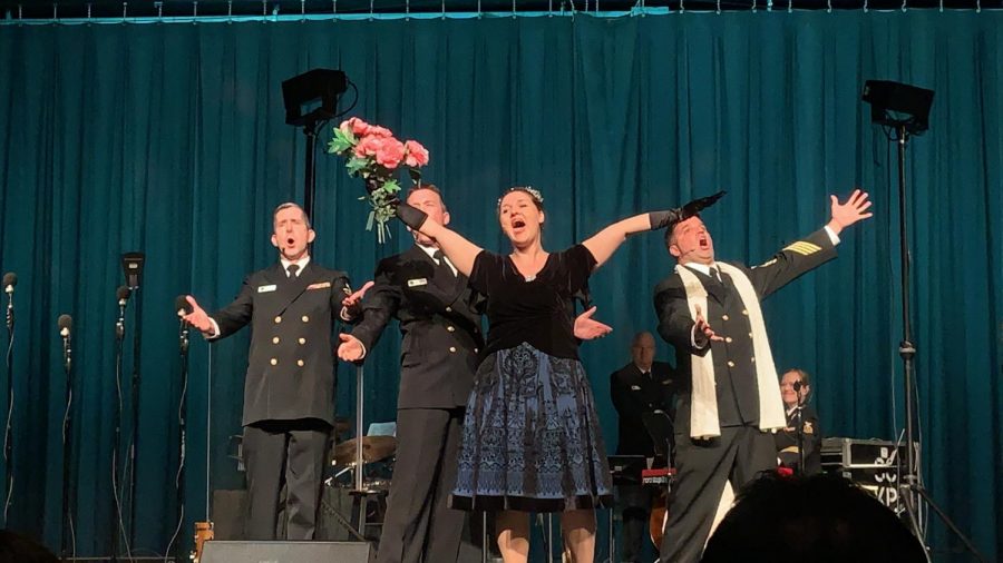 The Navy Sea Chanters performing a theatre musical piece, Prima Donna, from Phantom of the Opera.