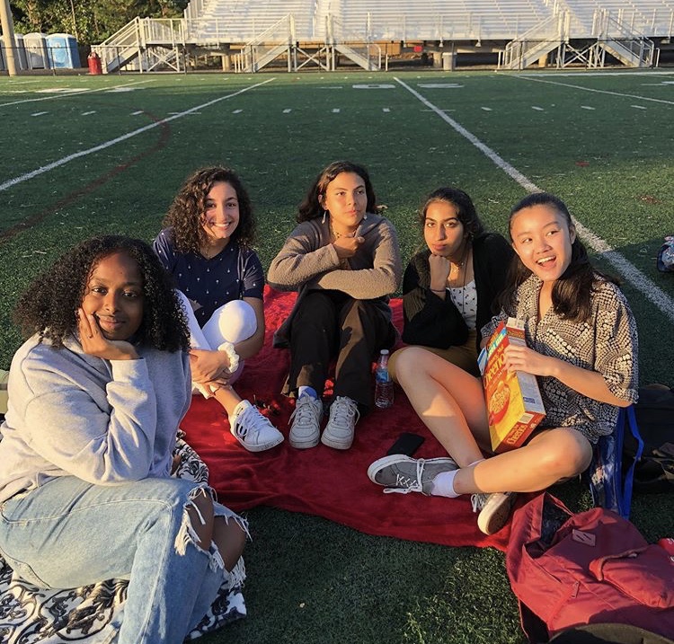 Students pose for a picture at this years Senior Sunrise, hosted by the SGA.