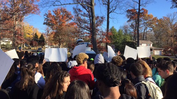 Following the election of President Donald Trump in 2018, students at AHS staged a walk out during the school day.