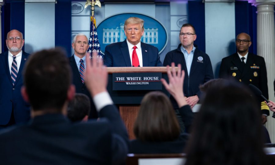 Trump holds coronavirus task force press briefing on March 22.