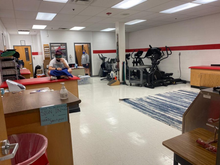 The athletic training room in AHS is where athletes go to heal their injuries.