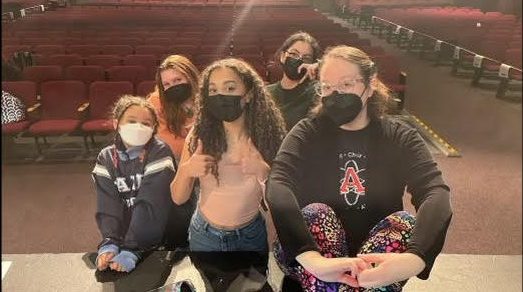 The ATC cast and crew poses for a picture while rehearsing for the spring musical.