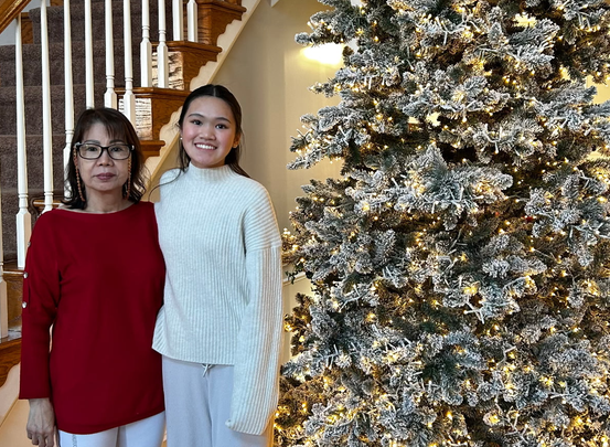 Su Nguyen (left) and Annie Vu (right) at their home in Annandale, as they celebrate their final morning together on Christmas Day.