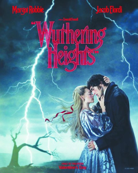 Official movie poster for the 2026 film Wuthering Height starring stars Margot Robbie And Jacob Elordi.